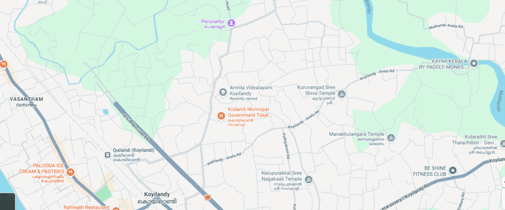 Google map showing Beclean Solutions location in Koyilandy