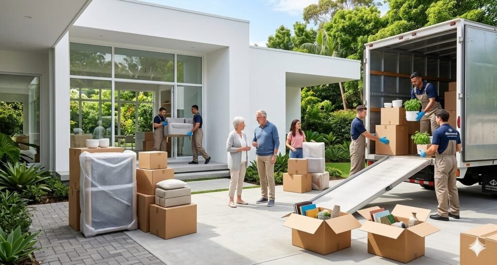 Professional house shifting and moving service team loading household items in Koyilandy