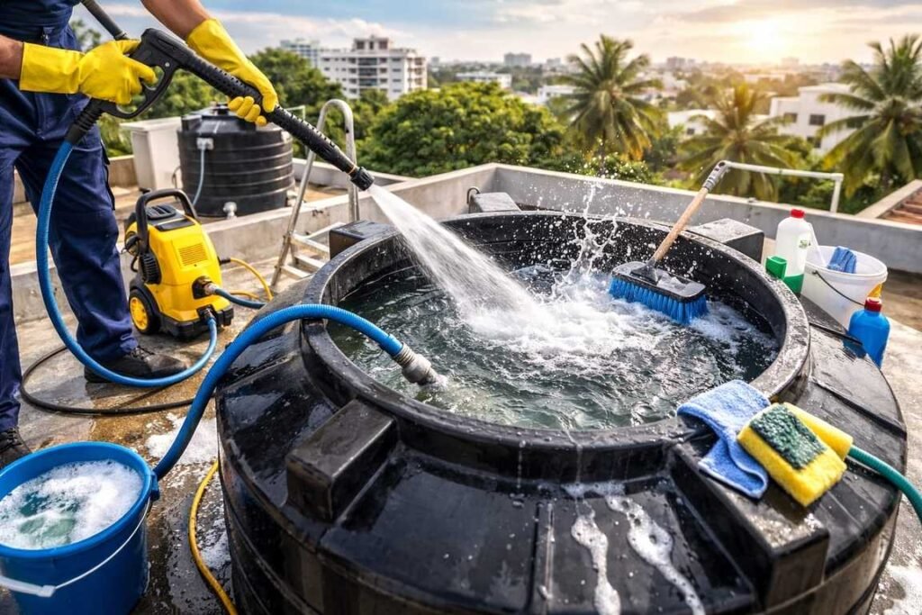 Professional water tank cleaning service in Koyilandy